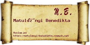 Matulányi Benedikta névjegykártya